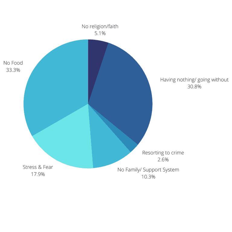 pie chart of how do you know your are poor