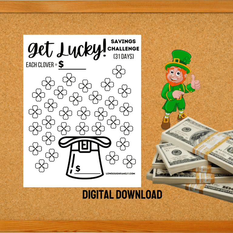 Get Lucky! March Savings Challenge-Free Printable