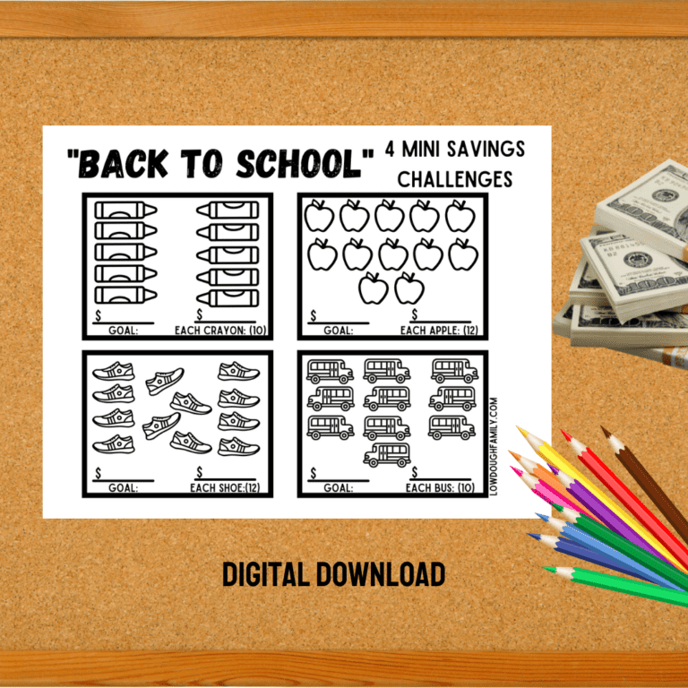 Back to School Savings Challenge- Free Printable Tracker