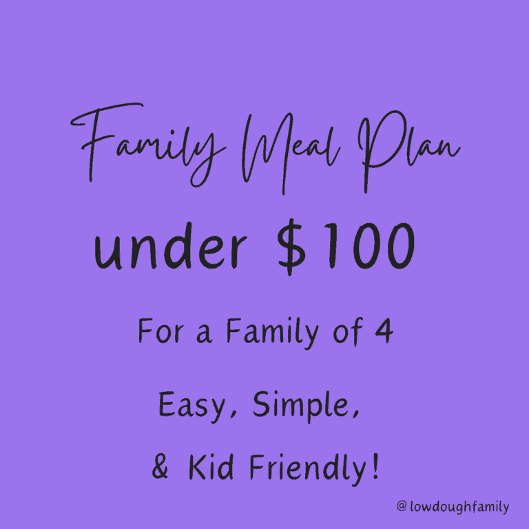 Free Meal Plan for Family of 4 on a $100 Budget