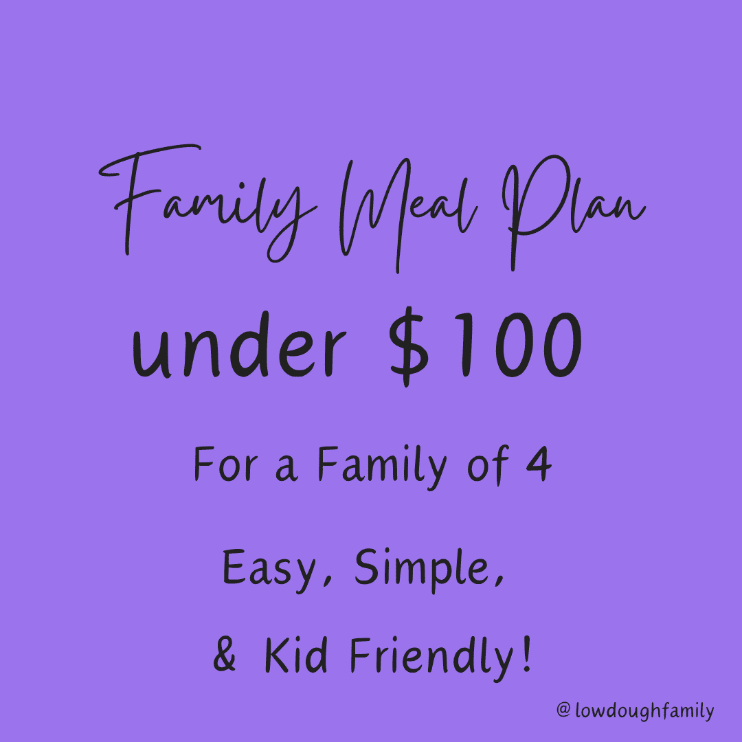 Free Meal Plan For Family Of 4 On A 100 Budget Week 6 Low Dough 