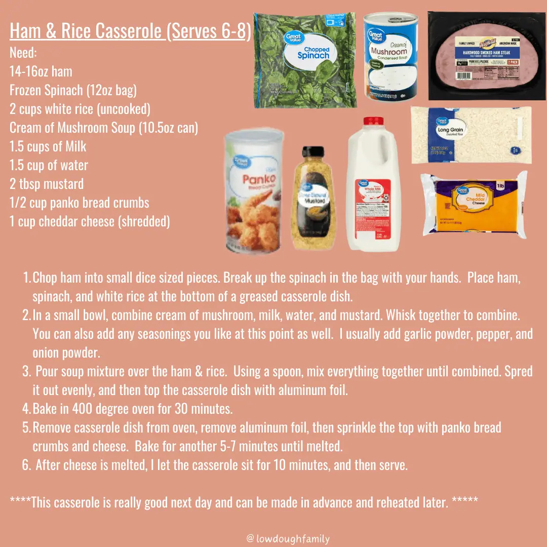 Walmart Dinner Ideas (6 for $60)- Week #17 – Low Dough Family