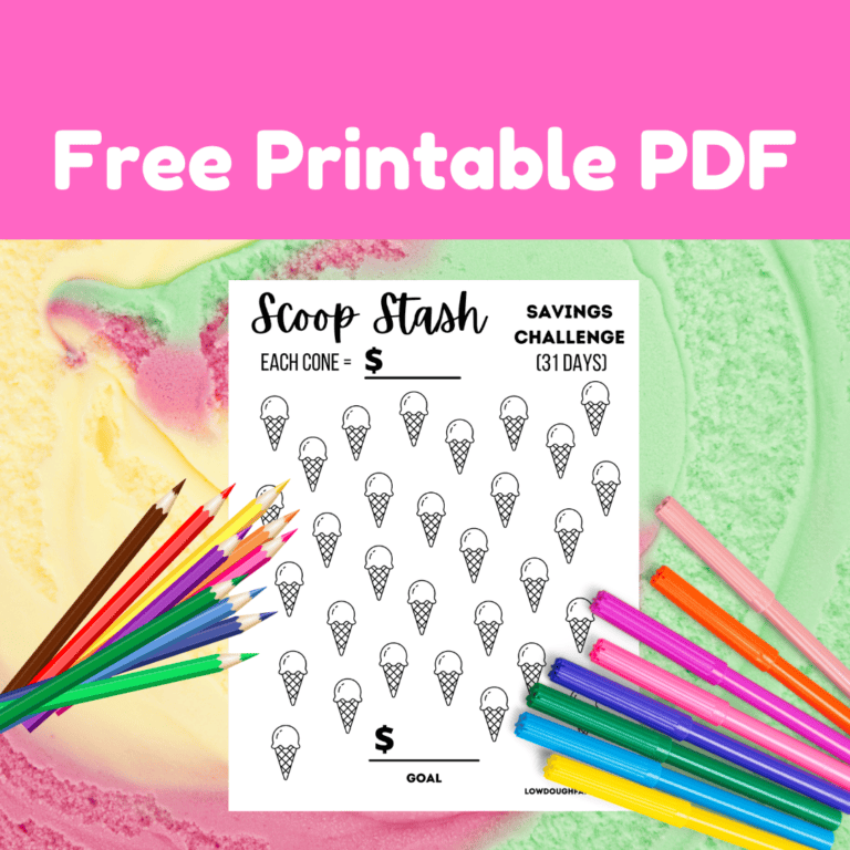 Sweet Ice Cream Cone Stash- Savings Challenge (Free PDF)