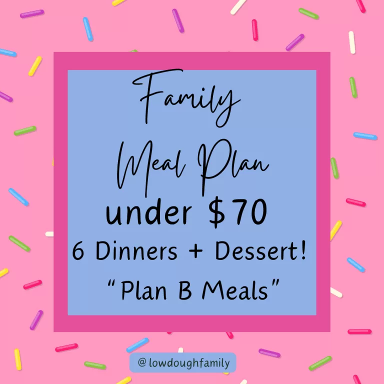 No Energy Kid Friendly Budget Meal Plan (Week #45)