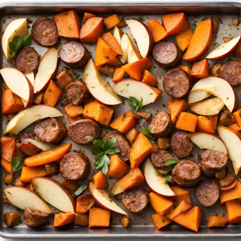 Italian Sausage, Sweet Potatoes, & Veggies Sheet Pan