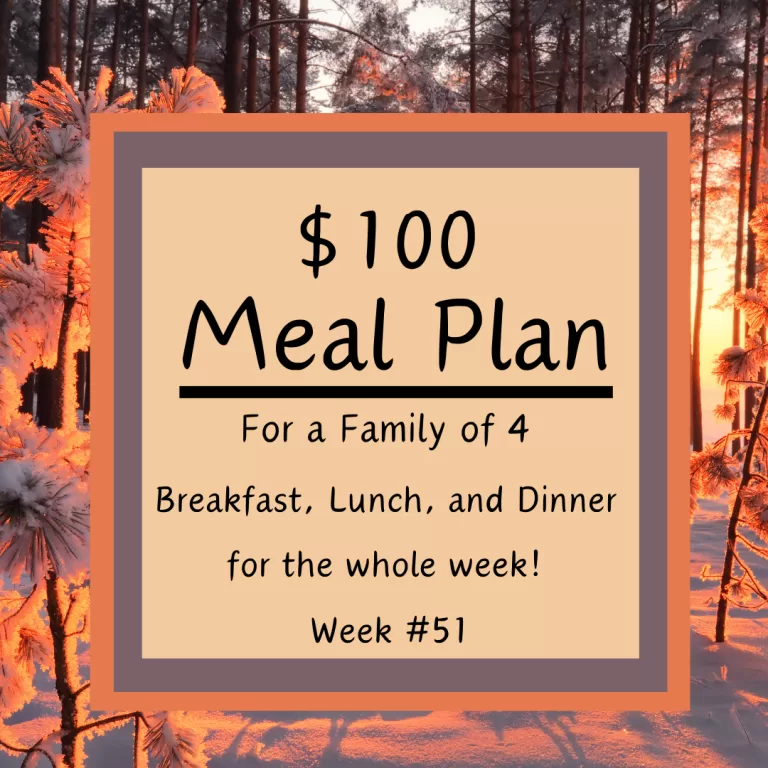 A Week of Family Meals for $100 at Walmart (week #51)