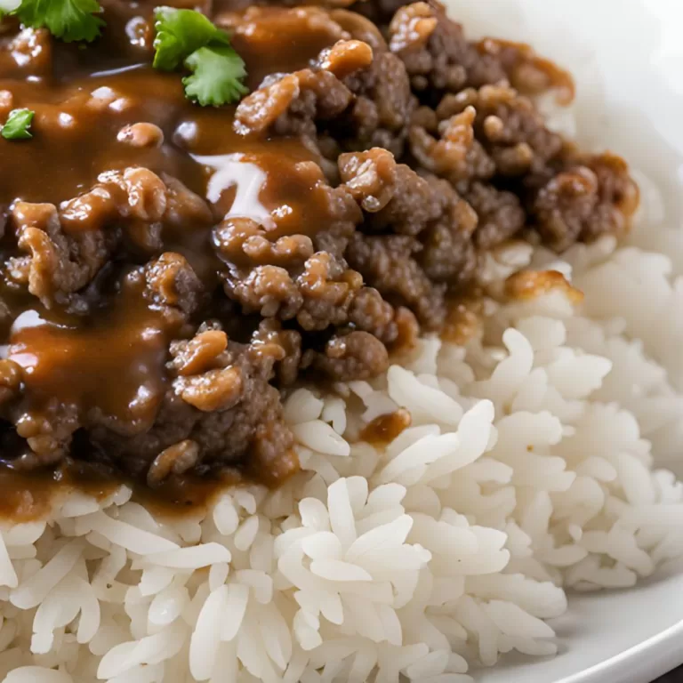 Hamburger Gravy over Rice