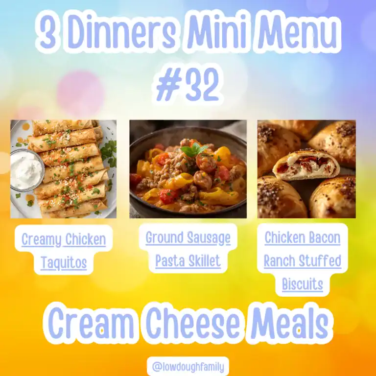 $30 Mini Menu: 3 Easy Meals Made with Cream Cheese (MM#32)